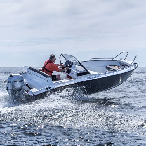 Barca open fuoribordo - FOX AVANT - Silver - con console laterale / da pesca sportiva / in alluminio