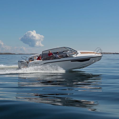 Cabin-cruiser fuoribordo - RAPTOR DC - Silver - open / con dual console / in fibra di vetro