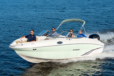 Runabout fuoribordo - 214LR - Stingray Boats - con dual console / bow-rider / da sci nautico