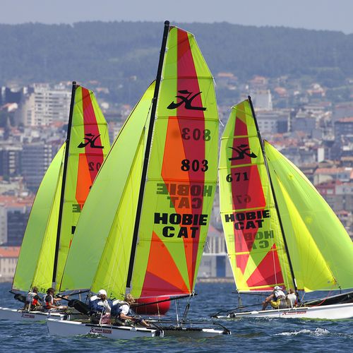 Catamarano sportivo da regata - Hobie Cat USA - per scuola / per due persone / con trapezio singolo