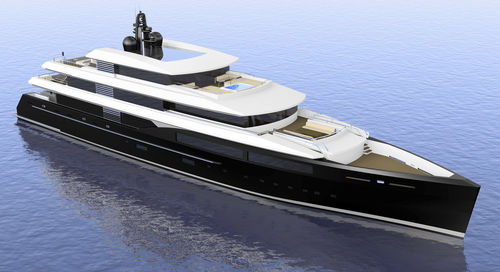 Mega-yacht da crociera - W 65M - Warwick Yacht Design - con cabina di pilotaggio / in acciaio / a prua verticale