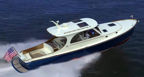 Cabinato a idrogetto - PICNIC BOAT 40 - Hinckley - bimotore / con cabina di pilotaggio / tradizionale