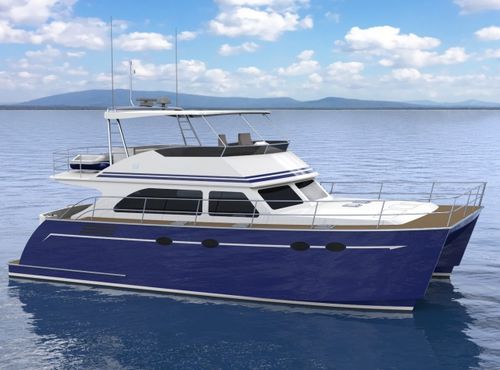 Cabinato catamarano - JUSTON 47 POWERCAT - Lyman Morse - entrobordo / con fly / con T-top