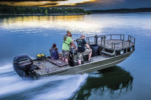 Jon boat fuoribordo - GRIZZLY® 2072 CC Sportsman - Fisher - con console centrale / da pesca sportiva / in alluminio