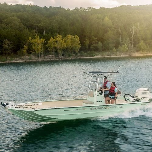 Jon boat fuoribordo - Big Daddy - SeaArk Boats - open / con console centrale / da pesca sportiva