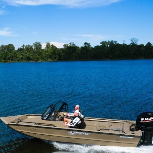 Jon boat fuoribordo - Protege - SeaArk Boats - open / con dual console / per la pesca