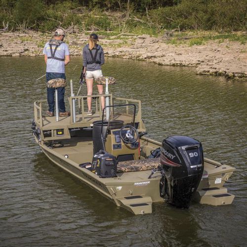 Jon boat fuoribordo - GRIZZLY® 1860 CC Sportsman - Tracker - con console centrale / da pesca sportiva / in alluminio
