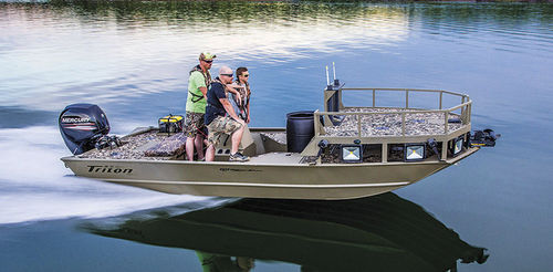 Jon boat fuoribordo - 2072 MVX SPORTSMAN - Triton Boats - con console centrale / da pesca sportiva / in alluminio