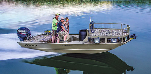 Jon boat fuoribordo - 2072 MVX CC  - Triton Boats - con console centrale / da pesca sportiva / in alluminio
