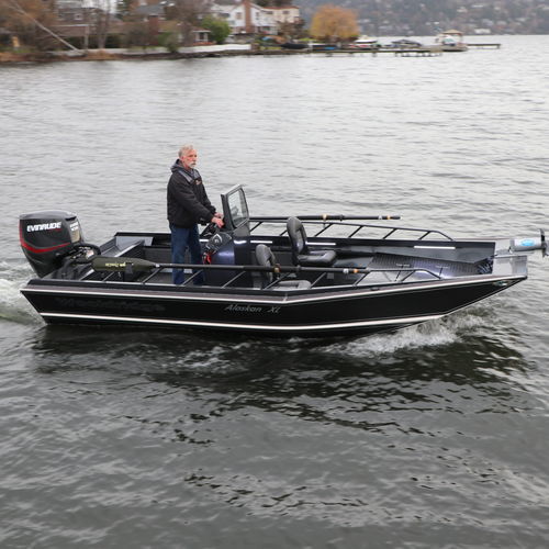 Jon boat fuoribordo - ALASKAN XL - Wooldridge - open / con console centrale / da pesca sportiva