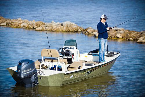 Jon boat fuoribordo - 761 Blackhawk - War Eagle - con console centrale / con console laterale / da pesca sportiva