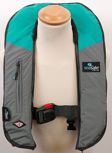 Giubbotto di salvataggio gonfiabile - I-Zip – Teal & Dark Grey - Seasafe Systems Ltd - 170 N / ISO12402-3 / unisex