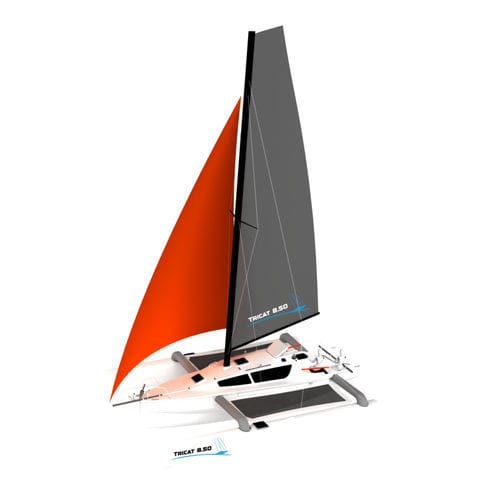 Trimarano - 8.5 - Tricat - da regata e crociera / con bompresso