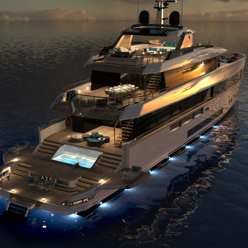 Mega-yacht da crociera - ATOS 46 - Admiral yachts - raised pilothouse / con 5 cabine / in lega d'alluminio