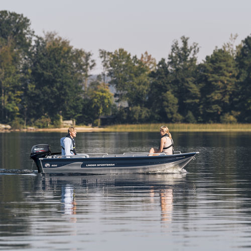 Lancia fuoribordo - SPORTSMAN 400 - Linder - open / con console laterale / da pesca sportiva