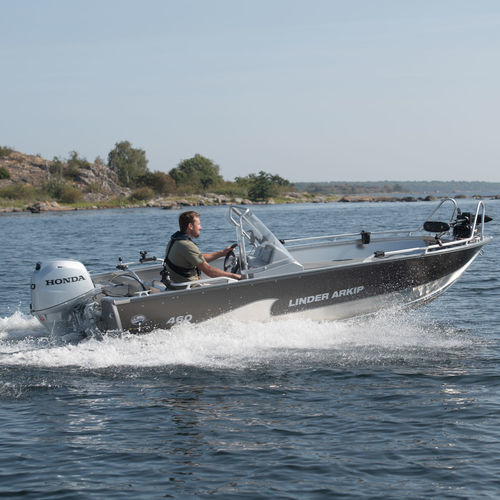 Barca open fuoribordo - ARKIP 460 - Linder - con console laterale / da sci nautico / da pesca sportiva