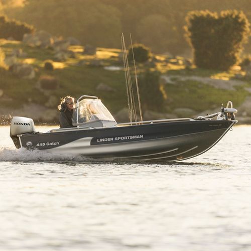 Lancia fuoribordo - SPORTSMAN 445 CATCH - Linder - open / con console laterale / da pesca sportiva