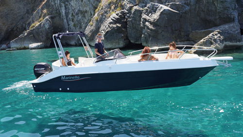 Barca open fuoribordo - Eden 22 - Cantiere Nautico Marinello - con console laterale / max. 9 persone / con prendisole