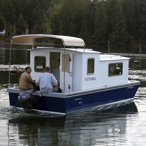 Barca a motore house-boat fuoribordo - Millie Hill 20 - Devlin - con cabina di pilotaggio / fluviale
