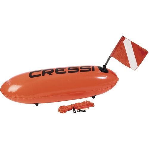 Boa di segnalazione per immersione - Torpedo  - Cressi-Sub - per ancora / in PVC / arancione