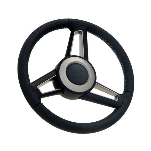 Volante per barca a motore rivestimento in cuoio - DOLFIN - ULTRAFLEX S.P.A. - racing / a tre razze / nero