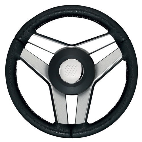 Volante per barca a motore rivestito con vernice poliuretanica - IMPERIALE  - ULTRAFLEX S.P.A. - racing / a tre razze / nero