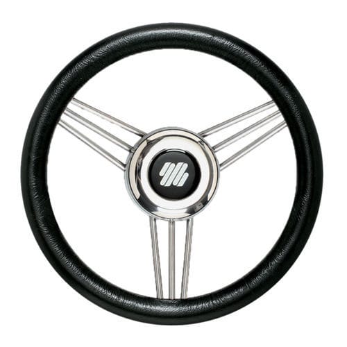 Volante per barca a motore rivestito con vernice poliuretanica - V25 - ULTRAFLEX S.P.A. - racing / a tre razze / nero