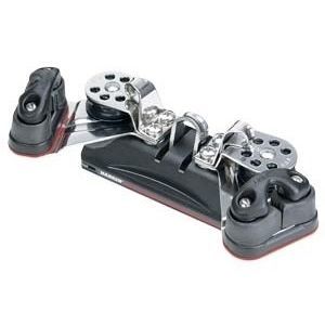 Carrello di scotta per randa - 1629 - Harken - con grillo pivotante / a pulegge fisse / con strozzascotte integrato