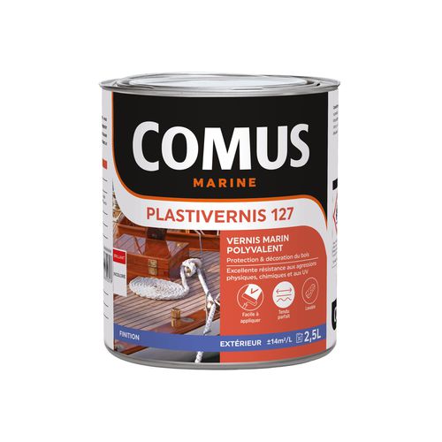 Vernice trasparente per barca - PLASTIVERNIS 127 - COMUS MARINE - per legno / monocomponente / lucida