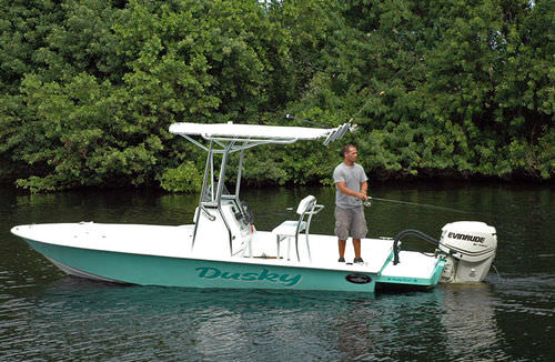 Bay boat fuoribordo - 218 RL - Dusky Marine - con console centrale / da pesca sportiva