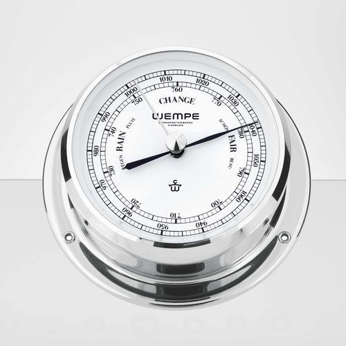Barometro analogico - 853161 - Cassens & Plath GmbH - in cromo / bianco