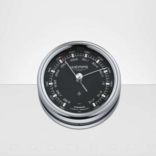 Barometro analogico - 852811.1 - Cassens & Plath GmbH - in acciaio inossidabile / nero