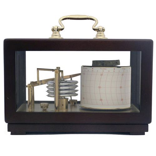 Barografo analogico - 410-C - Weems & Plath - in mogano