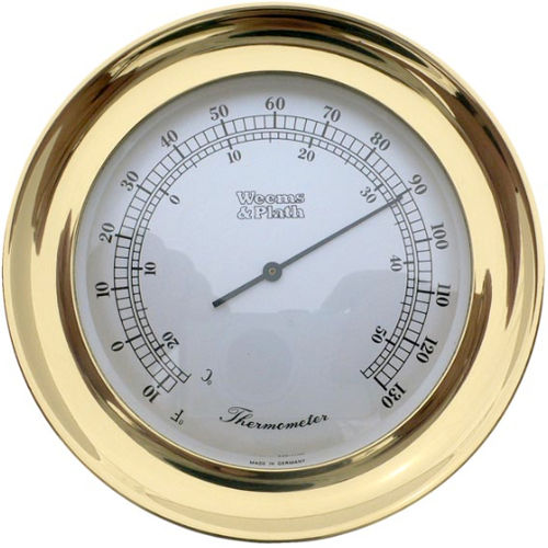 Termometro analogico - Atlantis  - Weems & Plath - in ottone lucidato / °C / °F