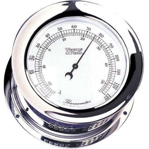 Termometro analogico - Atlantis  - Weems & Plath - in ottone cromato / °C / °F