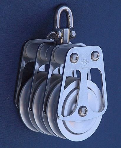 Bozzello triplo - 711319 - OH MARINE EQUIPMENT - con girella / con cuscinetto a sfere / ø máx. cima: 30 mm