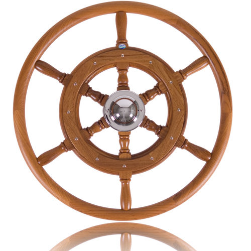 Volante per barca a motore in teak - 05 - Stazo marine equipment bv - classico