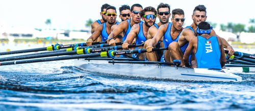 Barca da canottaggio da regata - F49 - Filippi - otto di punta / con timoniere