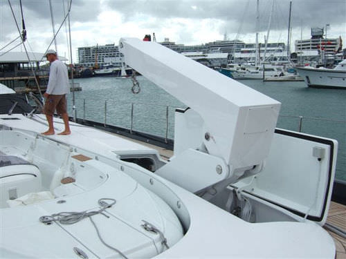 Gruetta per yacht - EZ-FC - Nautical Structures - idraulica / girevole / pieghevole