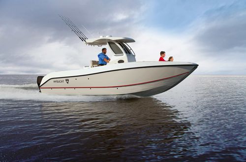 Cabin-cruiser catamarano - 25′ Sport Fisher  - Hysucat - fuoribordo / bimotore / hard-top