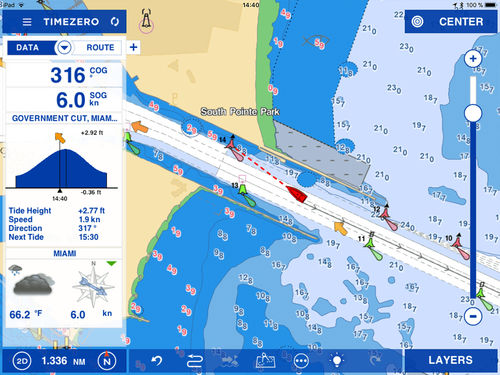Software di navigazione - TZ iBoat - MaxSea International - di meteorologia / per barca / per barca a vela