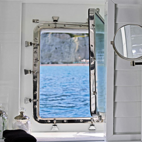 Oblò rettangolare - Allufer tempesta - per yacht / apribile / con lati arrotondati