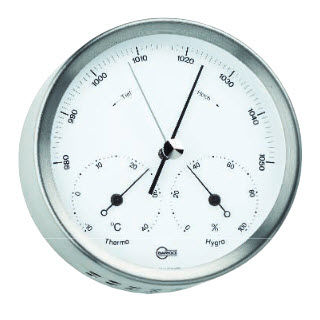 Barometro analogico - 317M - Barigo - in acciaio inossidabile / bianco / termometro
