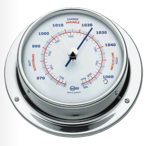 Barometro analogico - 183RFPO - Barigo - in acciaio inossidabile / bianco