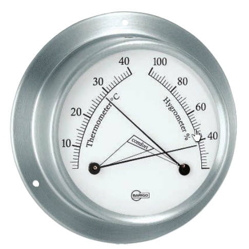 Termometro analogico - 983RF - Barigo - igrometro / confortometro / in acciaio inossidabile
