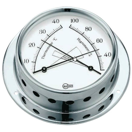 Termometro analogico - 983CR - Barigo - igrometro / confortometro / in ottone cromato