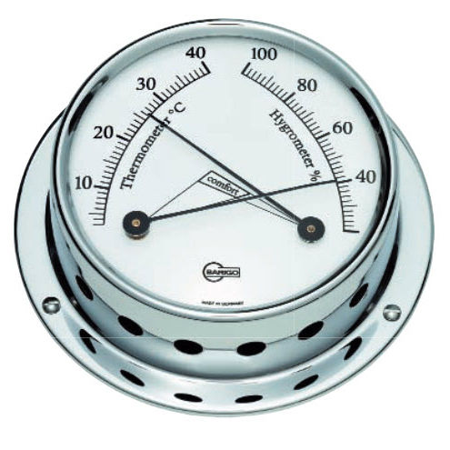 Termometro analogico - 9710CR - Barigo - confortometro / in ottone cromato / °C