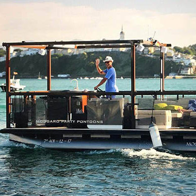 Pontoon boat fuoribordo - 500 - MOGGARO ALUMINIUM YACHTS - elettrico / tri-tube / open