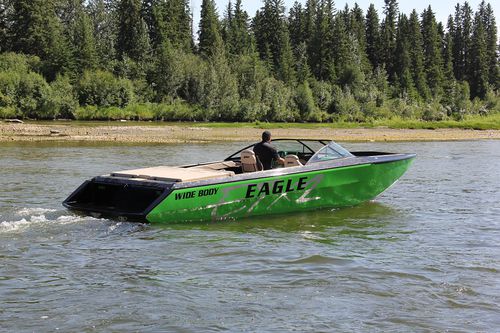 Runabout entrobordo - SABRE E7 W.B. - OUTLAW EAGLE MANUFACTURING - elettrico / con dual console / da sci nautico