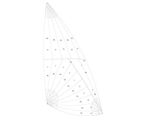 Spinnaker asimmetrico - 2201 - NENUPHAR - per deriva / triradiale / Dart 16
